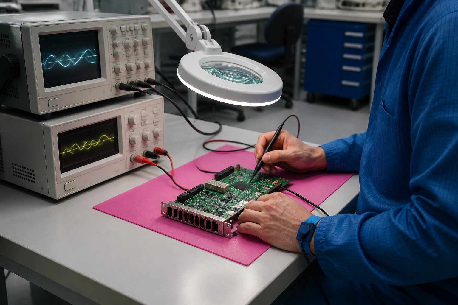 Diagnóstico eletrônico com instrumentação de bancada